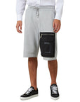 Costume National Logo Oversized Pocket Athleisure Shorts - Light Grey Marle