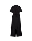 Desigual Collar Midline Zip All Black Jumpsuit