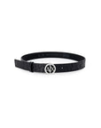 Armani Exchange Logo Monogram Round Buckle Belt