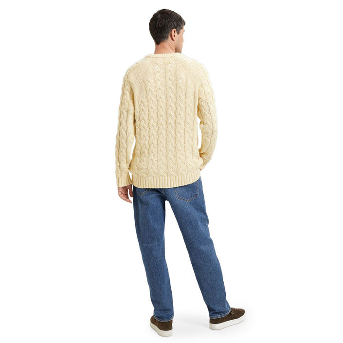 Selected Minimalist Cable Knit Sweater - cream, white