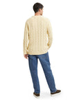 Selected Minimalist Cable Knit Sweater - cream, white