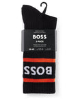 Boss Logo Cotton-Blend Midi Quarter Socks - 3 Pack