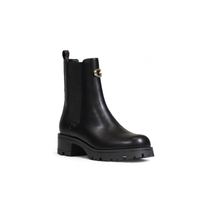 Guess Logo All Black Vegan Leather Chelsea Boots