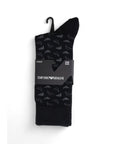 Emporio Armani Logo 100% Cotton Midi Quarter Socks - 2 Pack