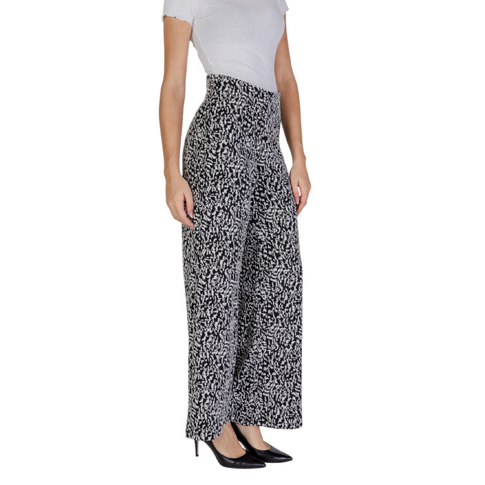 Ichi Abstract Pattern Wide Leg Pants Cotton-Blend