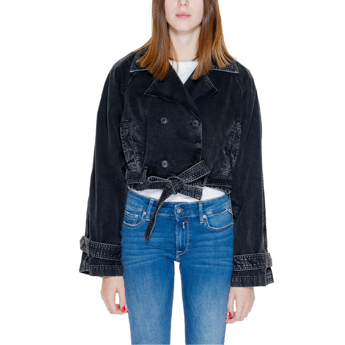 Only Crop Double-Breasted Denim Jacket