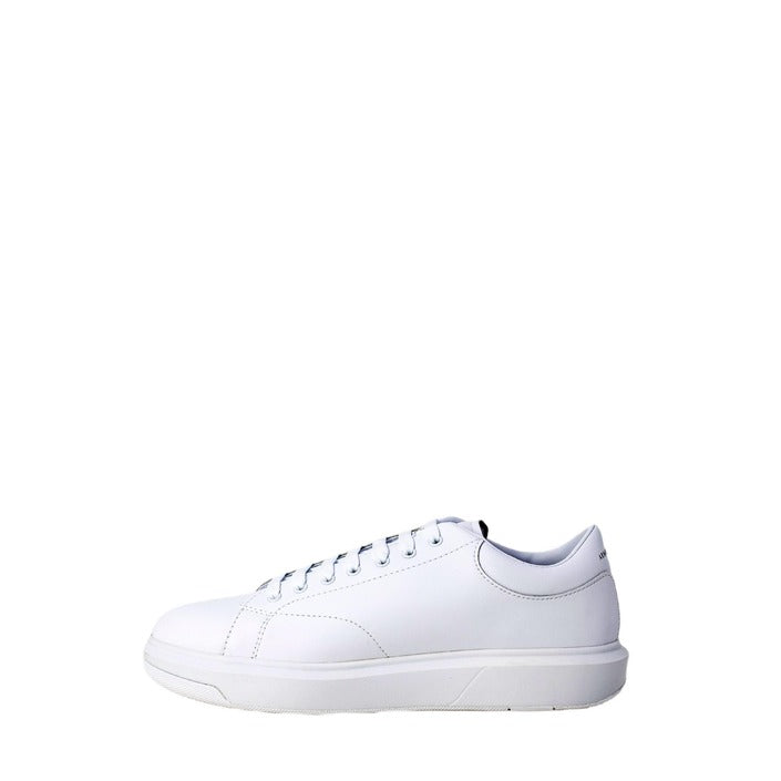 Armani Exchange Logo Leather Low Top Lace-Up Sneakers White