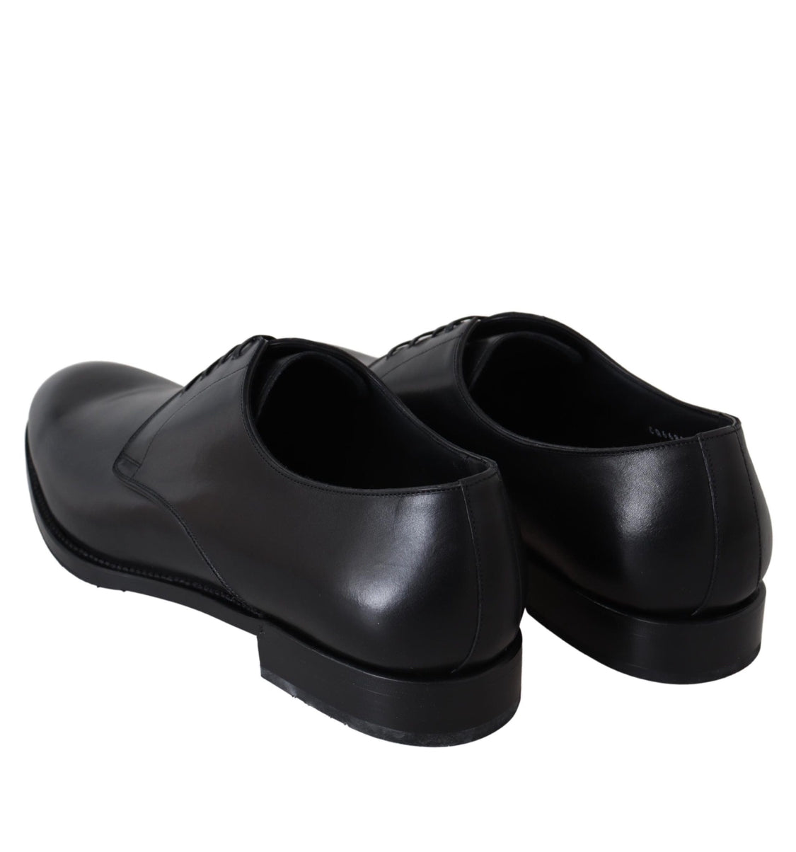 Dolce & Gabbana Black Leather Sartoria Handcrafted Derby Lace-Up Shoes