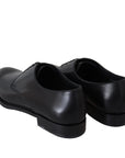Dolce & Gabbana Black Leather Sartoria Handcrafted Derby Lace-Up Shoes