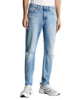 Calvin Klein Jeans Logo Organic Cotton-Blend Light Wash Straight Leg Jeans