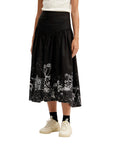 Desigual Abstract Graphic Pure Cotton Midi Skirt