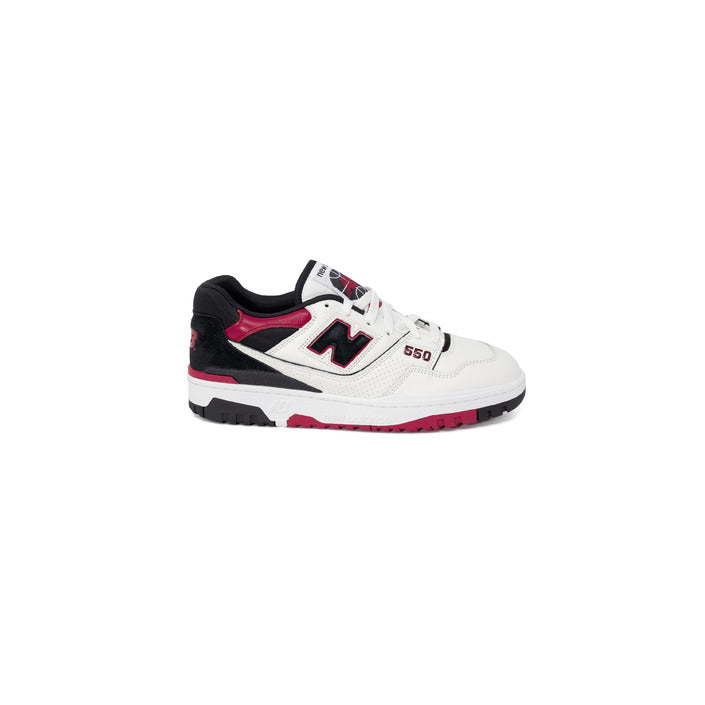 New Balance Logo Leather Low Top Lace-Up Sneakers - red and black