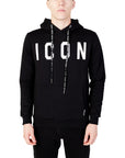 Icon Logo Pure Cotton Athleisure Hooded Pullover - Black