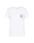 Armani Exchange Logo 100% Cotton Crewneck T-Shirt - white