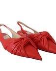 Jimmy Choo Chic Red Pointed Toe Leather Pump Flats
