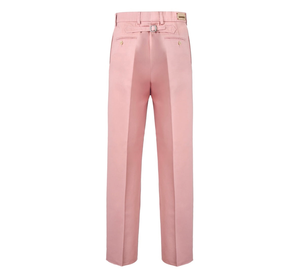 Gucci Dusty Pink Cotton Straight Leg Pants