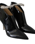 Jimmy Choo Blaize 100 Black Patent Leather Heeled Boots
