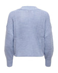 Only 3-Button V-Neck Knit Cardigan - light blue
