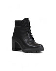 Timberland Minimalist Genuine Leather All Black Lace-Up Heel Boots