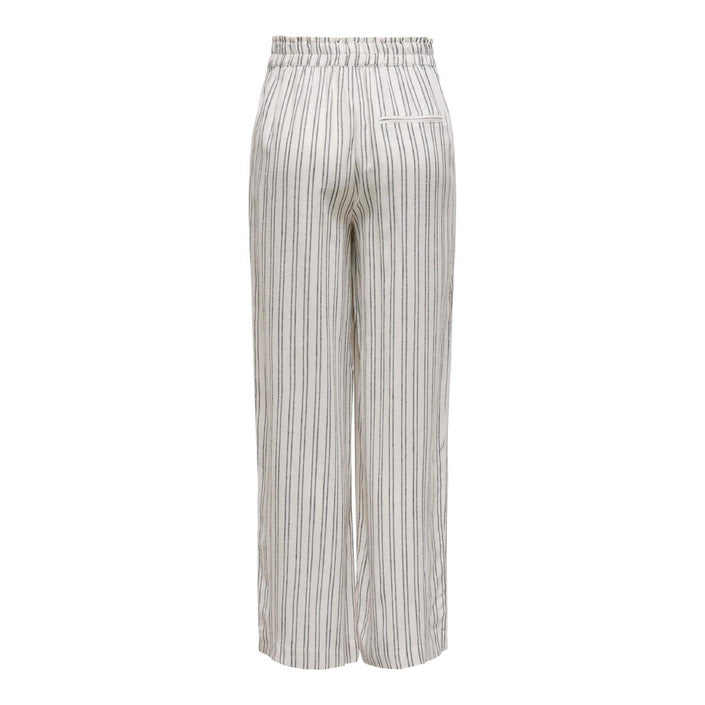 Only Linen-Blend Wide Leg Striped Boho Pants