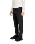 Gianni Lupo Minimalist Straight Leg Fit Ankle Cut Black Denim Jeans