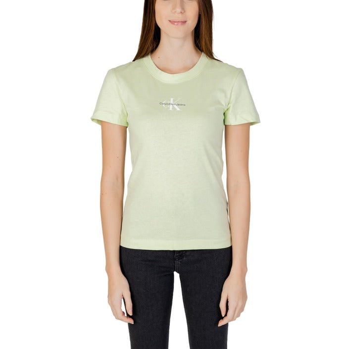 Calvin Klein Jeans Logo Pure Cotton T-Shirt - Green, Light Green