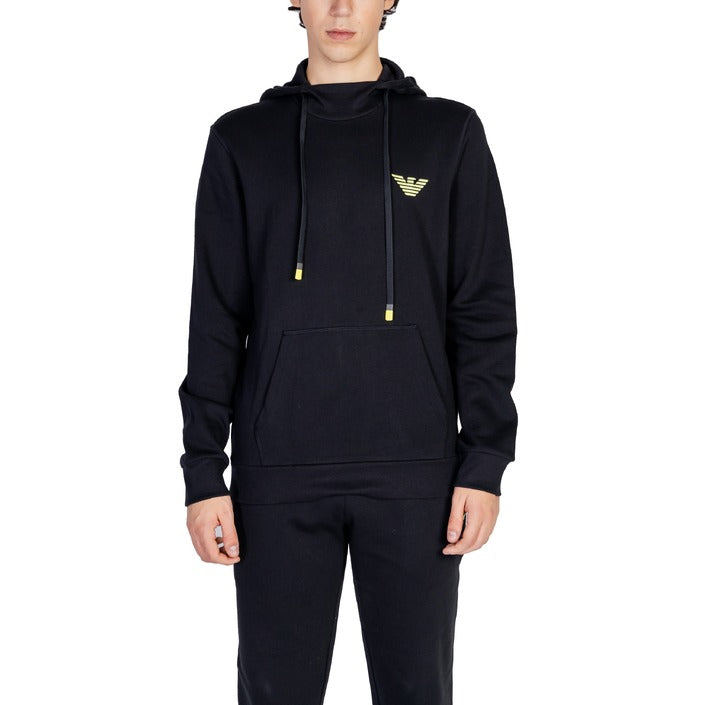 Emporio Armani Logo Hooded Pullover Cotton-Blend