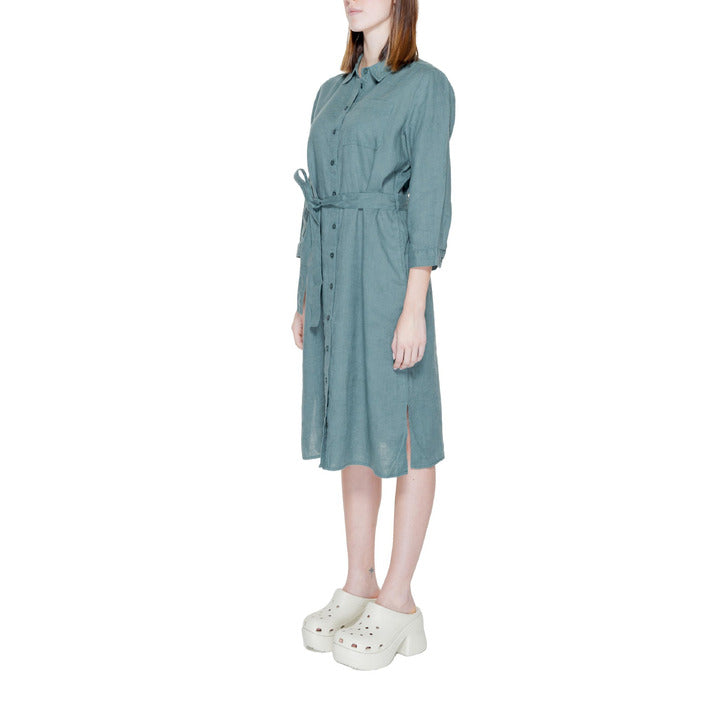 Street One 100% Linen Shirt Dress - green