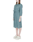 Street One 100% Linen Shirt Dress - green