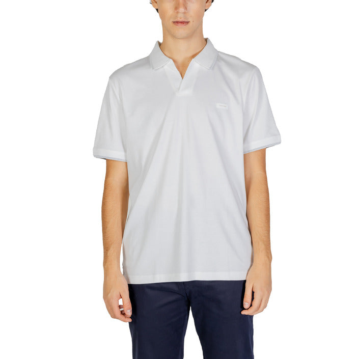 Calvin Klein Jeans Logo 100% Cotton Polo Shirt White