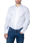 Tommy Hilfiger Logo Cotton-Blend Spread Collar Shirt - 2 Shades