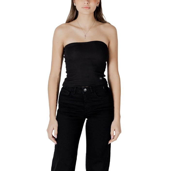 Calvin Klein Jeans Logo Strapless Cotton Top