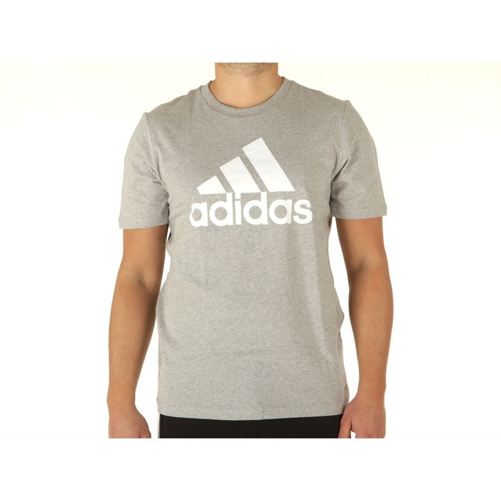Adidas Logo 100% Cotton Athleisure T-Shirt - grey