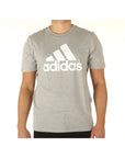 Adidas Logo 100% Cotton Athleisure T-Shirt - grey