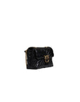 Pinko Logo Buckle Genuine Leather Handbag