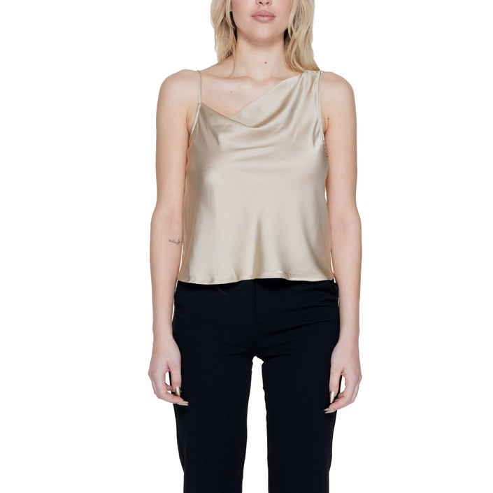 Only Asymmetrical Satin Top - champagne gold