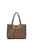 Guess Logo Monogram Vegan Leather Tote Bag