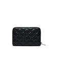 Guess Logo Quilted Black Vegan Leather Zip Purse