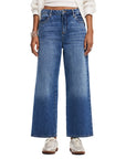 Desigual Logo Regular Fit Wide Leg Medium Wash Jeans