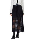 Morgan De Toi Black Sheer Midi Skirt