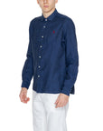 U.S. Polo Assn. Logo 100% Linen Shirt - blue