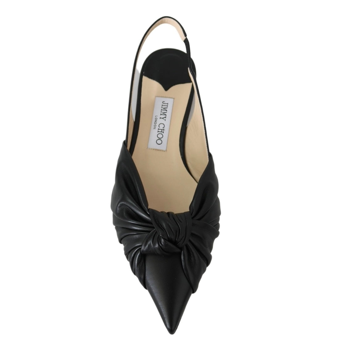 Jimmy Choo Black Pointed Toe Leather Pump Flats