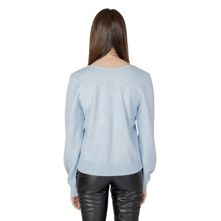 Vila Clothes V-Neck Sweater &amp; Knit Top -  light blue