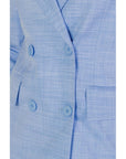 Sandro Ferrone Minimalist Double-Breasted Blazer - Blue