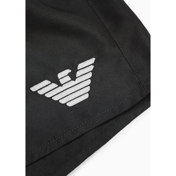 Emporio Armani Logo Athleisure Quick Dry Swim Shorts - black