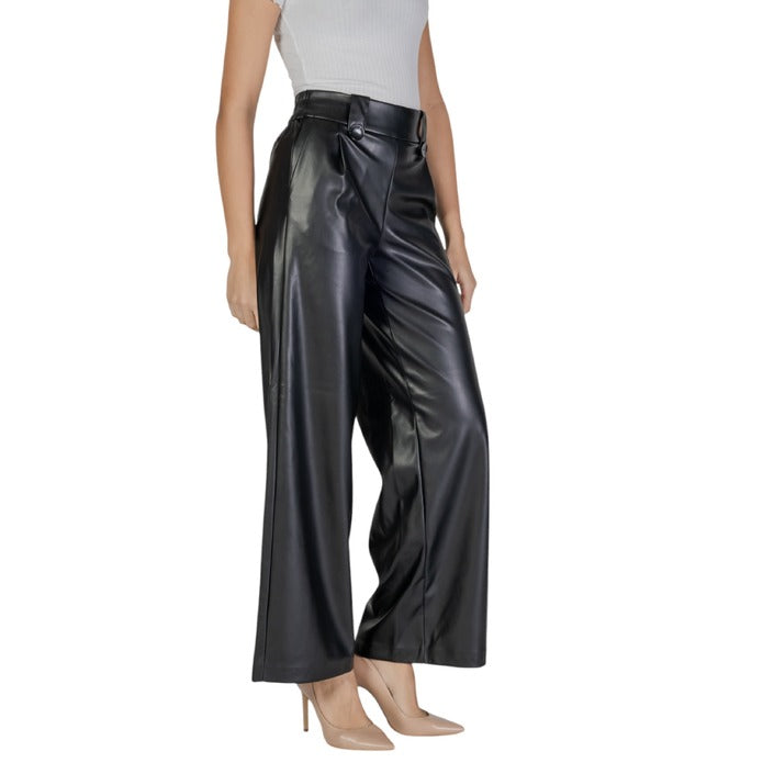 Only Leather-Look High Waist Wide Leg Fit Pants