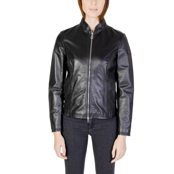 Peuterey Minimalist 100% Leather Jacket - black