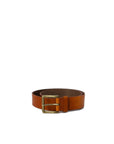 Boss Minimalist Genuine Leather Belt With Square Gold Metal Buckle - Multiple Shades