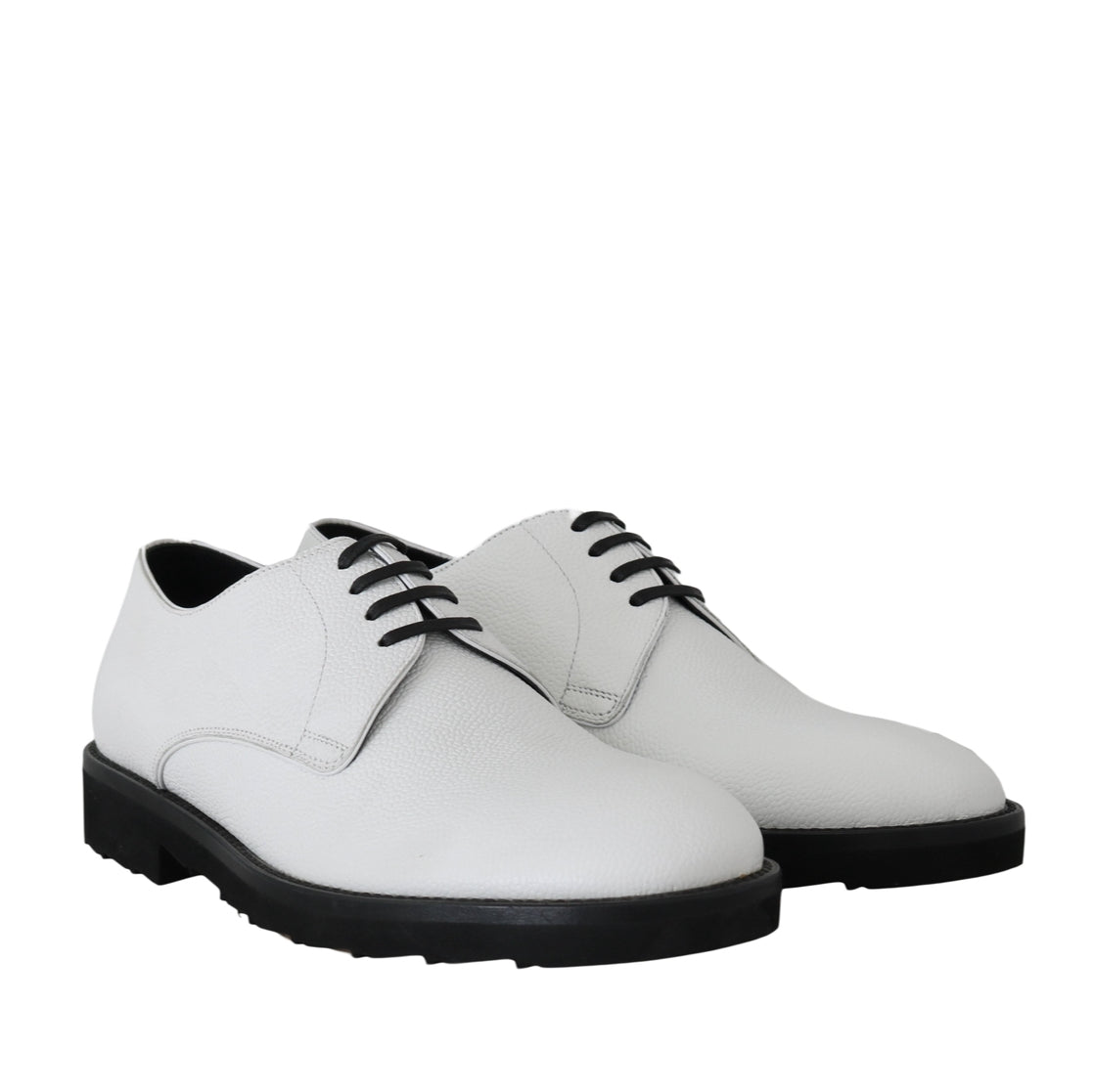 Dolce & Gabbana White Leather Derby Dress Shoes