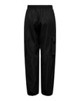 Only Minimalist High Waist Black Baggy Pants Cotton-Rich